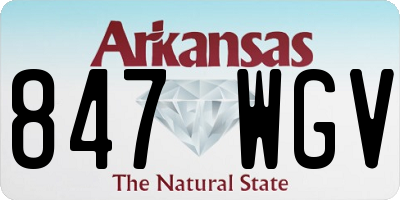 AR license plate 847WGV