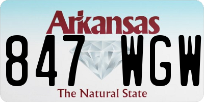 AR license plate 847WGW