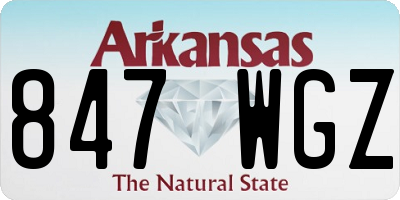 AR license plate 847WGZ