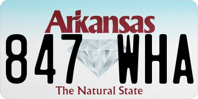 AR license plate 847WHA