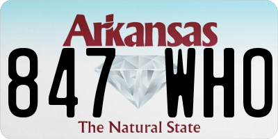 AR license plate 847WHO