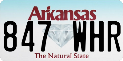 AR license plate 847WHR