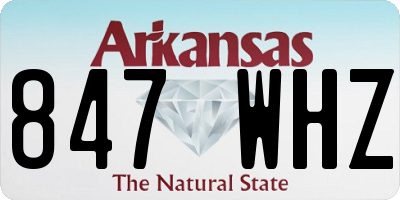 AR license plate 847WHZ