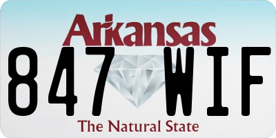AR license plate 847WIF