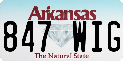 AR license plate 847WIG