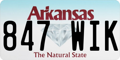 AR license plate 847WIK