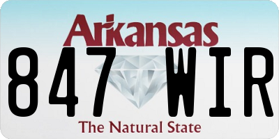 AR license plate 847WIR
