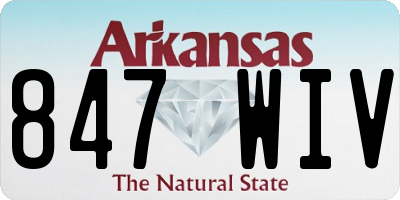 AR license plate 847WIV