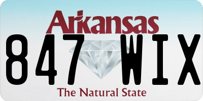 AR license plate 847WIX