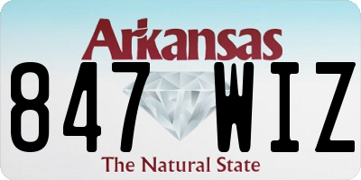AR license plate 847WIZ