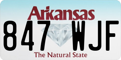AR license plate 847WJF