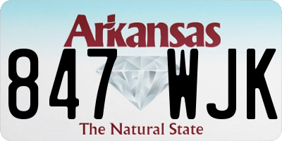 AR license plate 847WJK