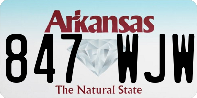 AR license plate 847WJW