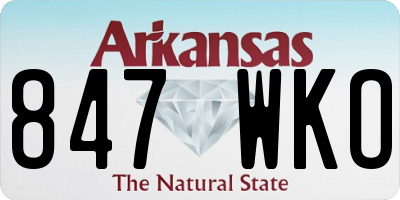 AR license plate 847WKO