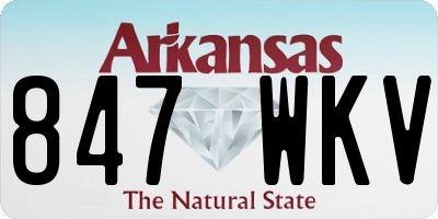 AR license plate 847WKV
