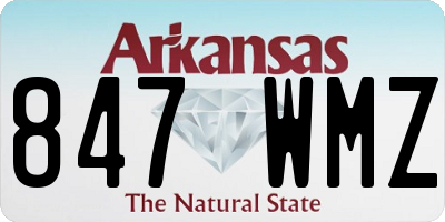 AR license plate 847WMZ