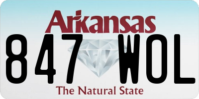 AR license plate 847WOL