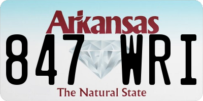 AR license plate 847WRI