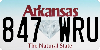 AR license plate 847WRU