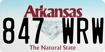 AR license plate 847WRW