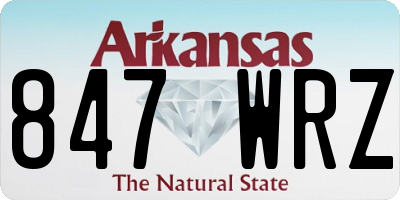 AR license plate 847WRZ