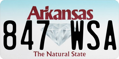 AR license plate 847WSA