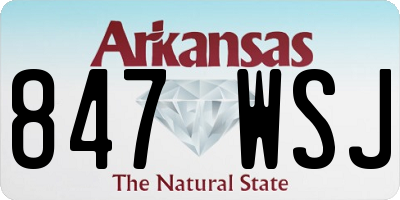 AR license plate 847WSJ