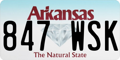 AR license plate 847WSK