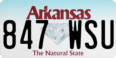 AR license plate 847WSU