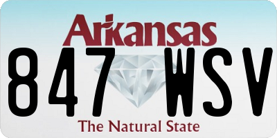 AR license plate 847WSV