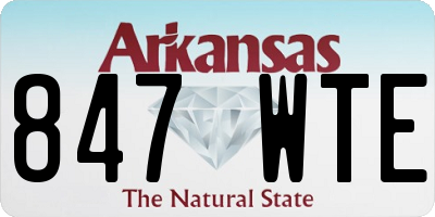 AR license plate 847WTE