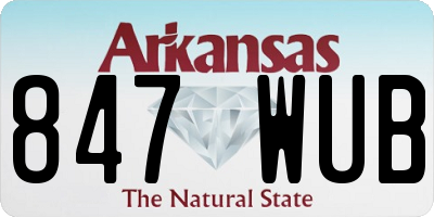 AR license plate 847WUB
