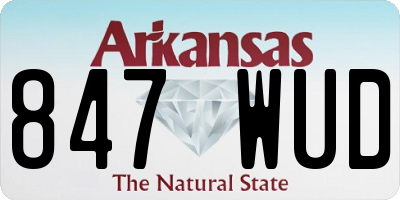 AR license plate 847WUD