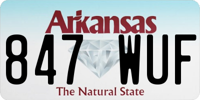 AR license plate 847WUF