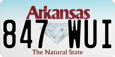 AR license plate 847WUI