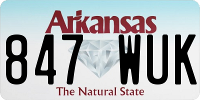 AR license plate 847WUK