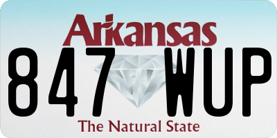 AR license plate 847WUP