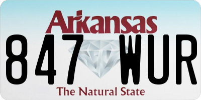AR license plate 847WUR