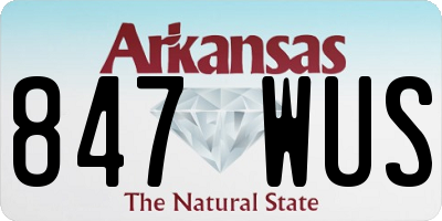 AR license plate 847WUS