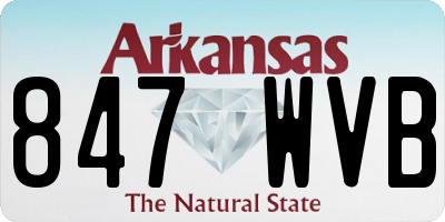 AR license plate 847WVB