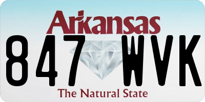 AR license plate 847WVK