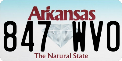 AR license plate 847WVO