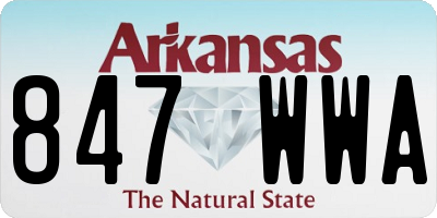 AR license plate 847WWA