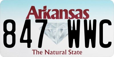 AR license plate 847WWC