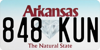AR license plate 848KUN