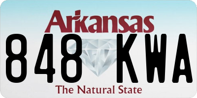 AR license plate 848KWA