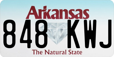 AR license plate 848KWJ