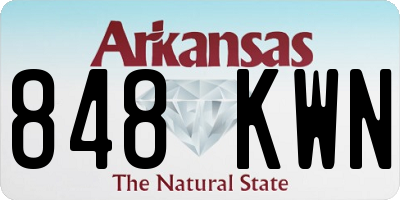 AR license plate 848KWN