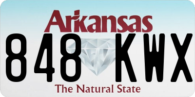 AR license plate 848KWX