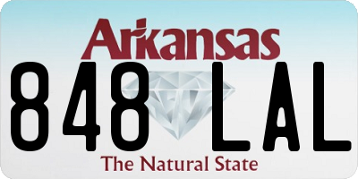 AR license plate 848LAL